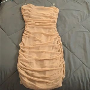 Nude wrinkly dress